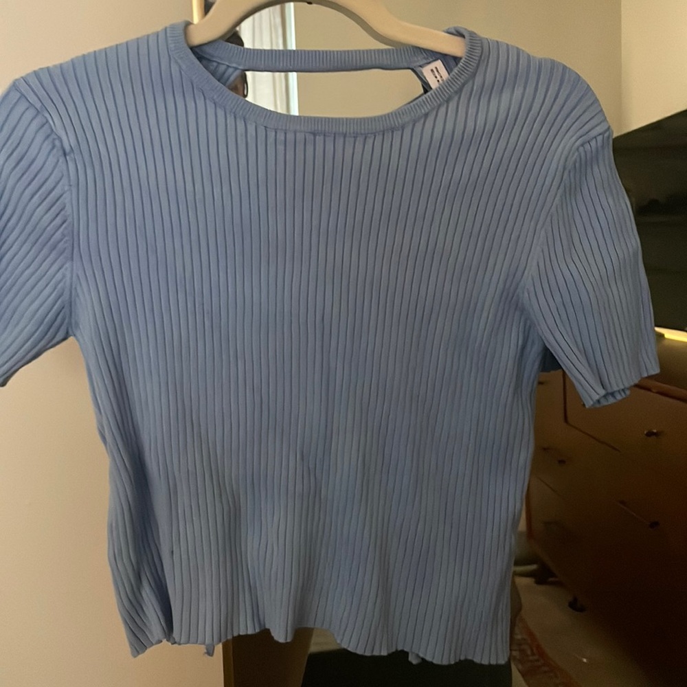 Zara open back short sleeved top